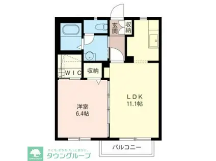 ベルデュールⅢ(1LDK/2階)の間取り写真