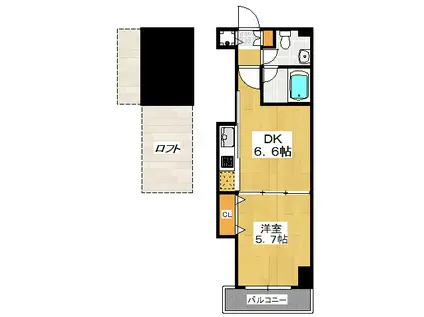 T`S SQUARE天神橋(1DK/3階)の間取り写真