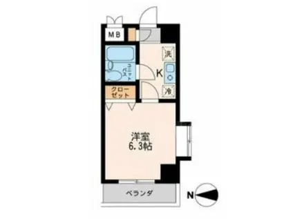 品川中延ステーションレジデンス(1K/9階)の間取り写真