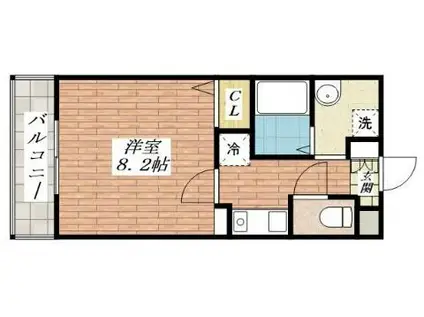 SATSUMA-7(1K/2階)の間取り写真