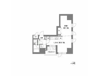 ラ・ヴィータ東上野(1LDK/9階)の間取り写真