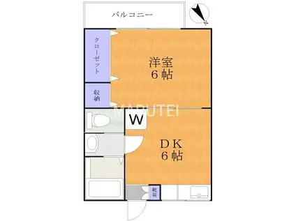 ハイツハシバ(1DK/1階)の間取り写真