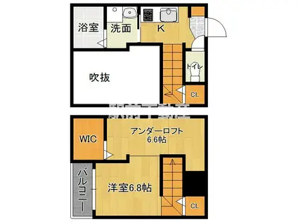 ドリームウッズ伊都VIII(1K/1階)の間取り写真