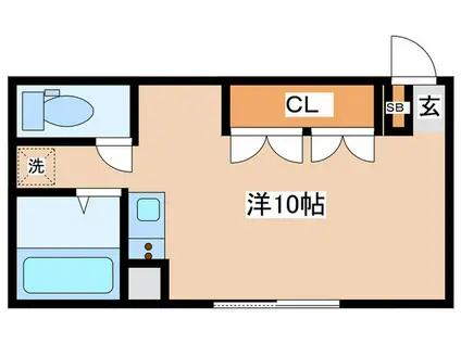 赤坂マンション(ワンルーム/2階)の間取り写真