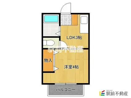 シティハイムフローラ(1K/1階)の間取り写真