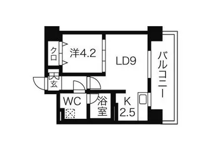 レオーネ中島公園(1LDK/7階)の間取り写真