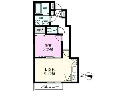 コンシアンス北越谷(1LDK/1階)の間取り写真
