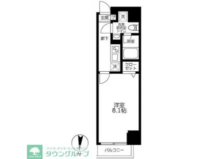 ルフレ新宿ノース(1K/5階)の間取り写真