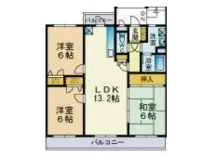 ファミール春日II(3LDK/1階)の間取り写真