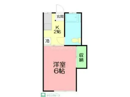 小田急小田原線 東海大学前駅 徒歩14分 2階建 築48年(1K/2階)の間取り写真