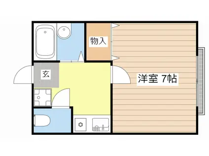 プロミネンスNK(1K/1階)の間取り写真