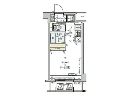 ARTESSIMO LINK BREZZA(ワンルーム/6階)の間取り写真