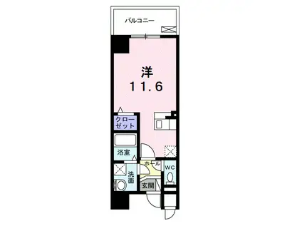 グランアベニューIII(ワンルーム/9階)の間取り写真