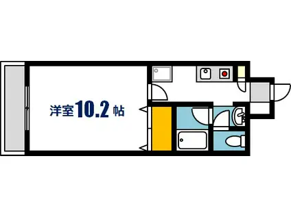 ベルパッソ牛田(1K/3階)の間取り写真