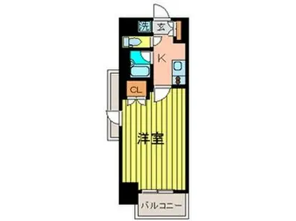 プラウドフラット五橋(1K/3階)の間取り写真