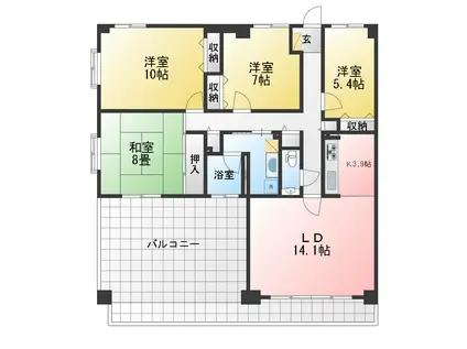 ツインタワー 東棟(4LDK/10階)の間取り写真