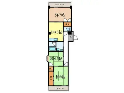 平成マンション(3DK/3階)の間取り写真
