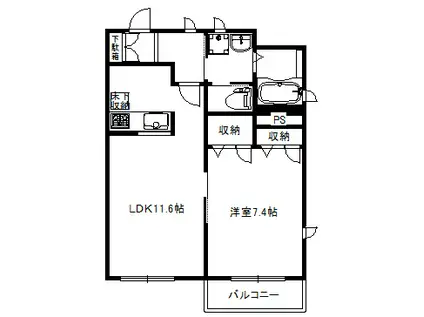 ブランメゾン吉祥寺(1LDK/1階)の間取り写真