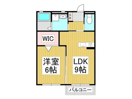 ドエル村井町南A棟(1LDK/1階)の間取り写真