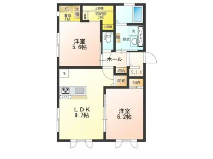 NEO816III(2DK/2階)の間取り写真