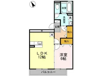 レジデンスTAMAYA B棟(1LDK/3階)の間取り写真