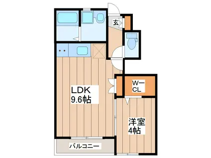 グランジュール若林(1LDK/1階)の間取り写真