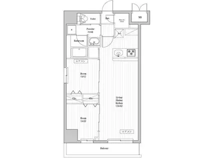 HF両国レジデンスイースト(2LDK/8階)の間取り写真