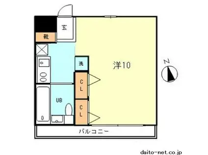 ブロスコート(ワンルーム/1階)の間取り写真