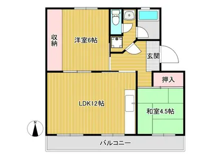 高洲2丁目5 4号棟(2LDK/4階)の間取り写真