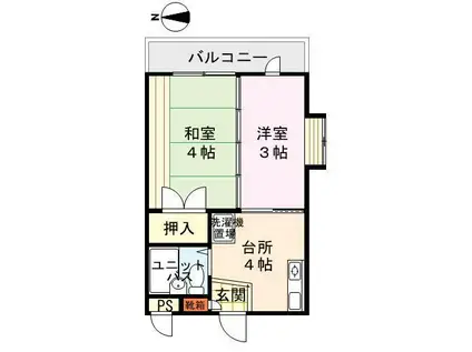 ドミールSS(2K/2階)の間取り写真