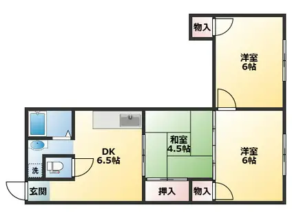 カーサヒラノ(2LDK/3階)の間取り写真