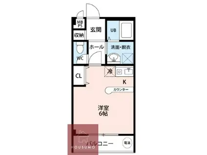 クレール蛍池(1K/3階)の間取り写真