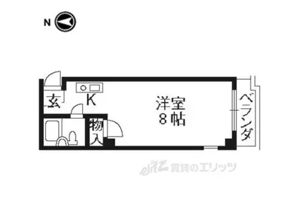 アンクル烏丸高辻(1K/3階)の間取り写真