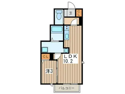 アプリーレA(1LDK/1階)の間取り写真