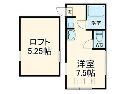 L1ハイム(ワンルーム/2階)の間取り写真