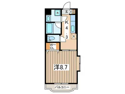 BRUGGE(1K/5階)の間取り写真