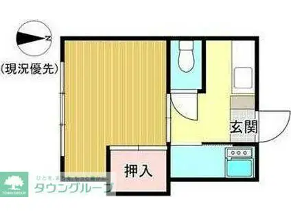 光南アパート(1K/1階)の間取り写真