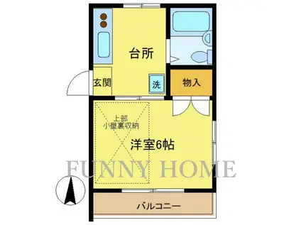 ハイムロカ7(1K/2階)の間取り写真