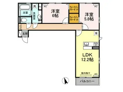 ソラーナ沖浜(2LDK/3階)の間取り写真