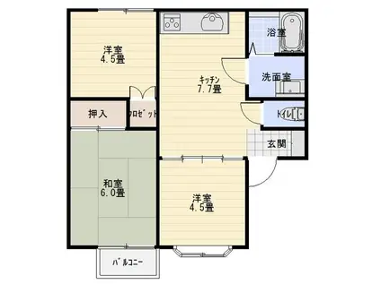 グリーンハイツ(3DK/1階)の間取り写真