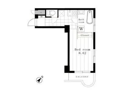 セブンスターマンション門前仲町(ワンルーム/5階)の間取り写真