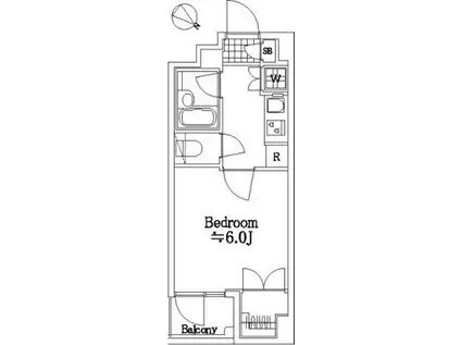 グラントゥルース東十条(1K/4階)の間取り写真