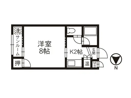 アイビーハイツ(1K/2階)の間取り写真