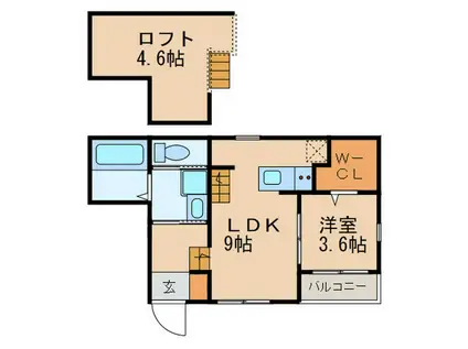 RAGGIO名駅前(1LDK/2階)の間取り写真