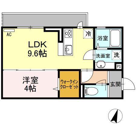 グランコート(1LDK/1階)の間取り写真