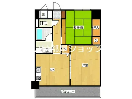 Uマンション(2DK/5階)の間取り写真