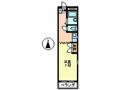 藤ハウス(1K/2階)の間取り写真