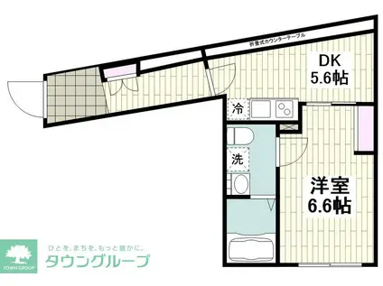 エアリアル西小山(1DK/3階)の間取り写真