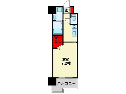 アルゴヴィラージュ工大前(1K/6階)の間取り写真