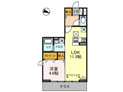 アーサー(1LDK/1階)の間取り写真